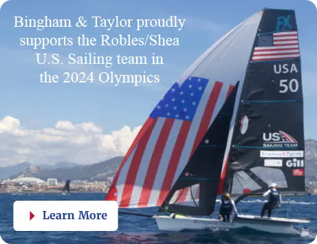 Bingham & Taylor proudly supports the Robles/Shea U.S. Sailing team in the 2024 Olympics